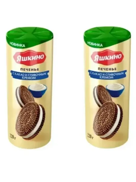 Яшкино Печенье сэндвич с какао, 220г, 2 шт