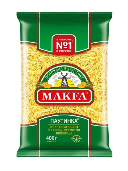 Макаронные изделия Makfa Вермишель паутинка Яичная, 400 г