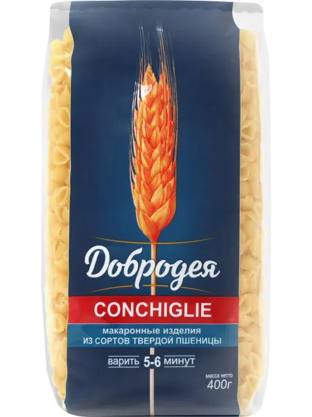 Макароны ДОБРОДЕЯ Conchiglie группа А высший сорт, 400г