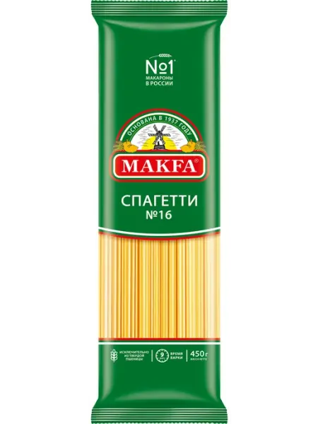 Макароны MAKFA Спагетти, вермишель длинная, 450г