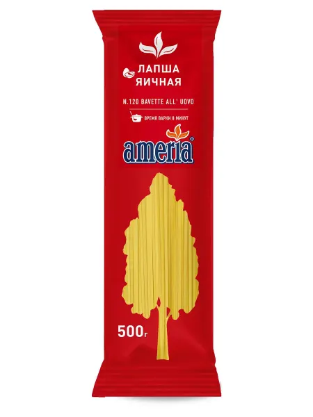 Макаронные изделия Ameria Bavette N120 лапша, 500