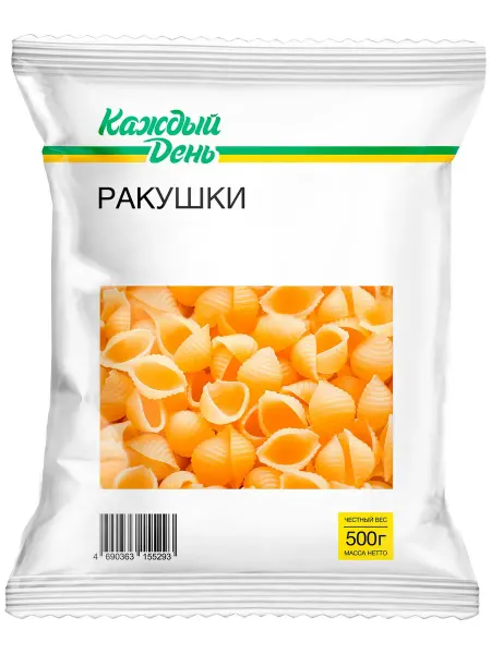 Макаронные изделия Каждый день Ракушки, 500 г