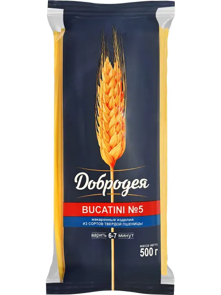 Макароны ДОБРОДЕЯ Bucatini №5, группа А высший сорт, 500г