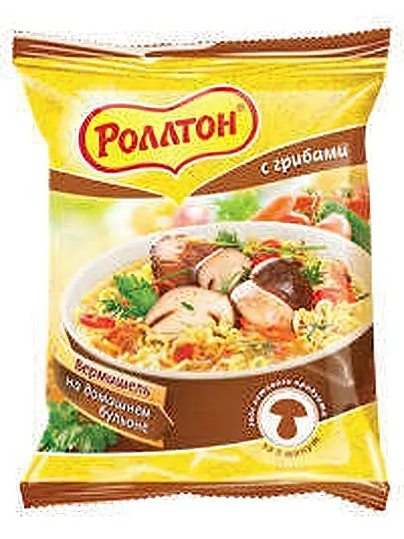Лапша быстрого приготовления Роллтон яичная с грибами, 60 г