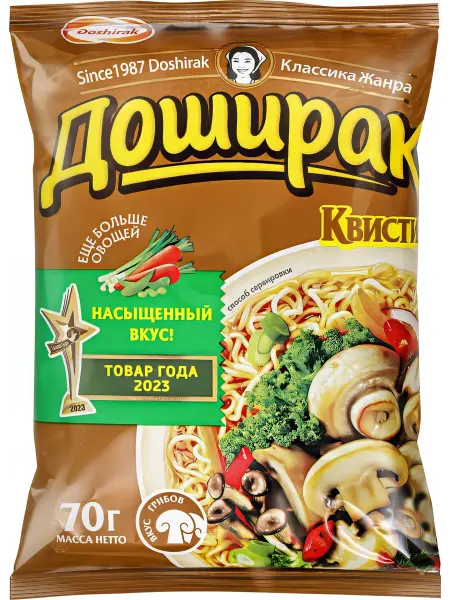 Лапша DOSHIRAK Квисти со вкусом грибов, 70г