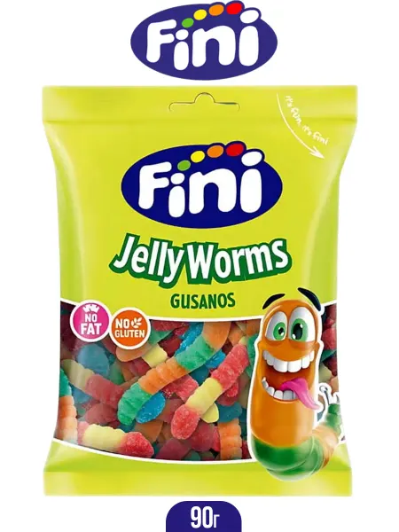 FINI Мармеладные черви Jelly Worms в сахаре, 90 г
