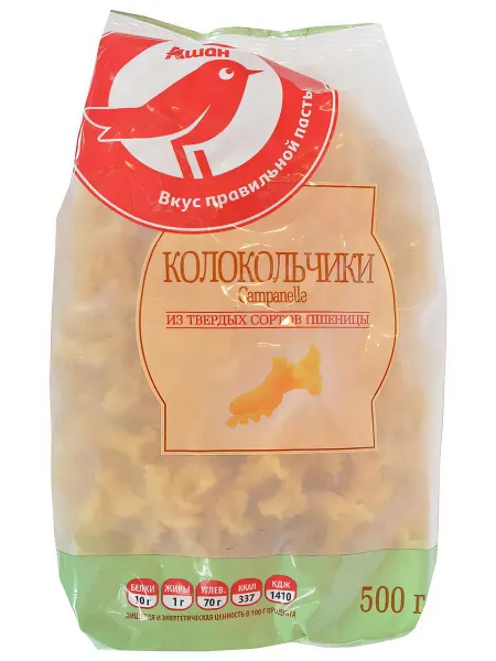 Макаронные изделия АШАН Красная птица Campanelle