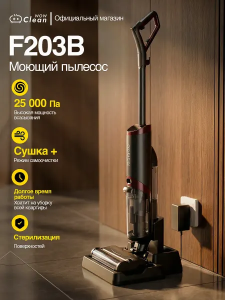 CleanWow Пылесос моющий с электролизом беспроводной