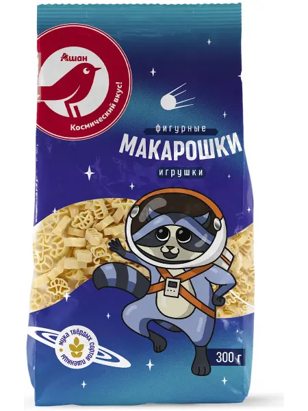 Макаронные изделия АШАН Красная птица Kids детские фигурные