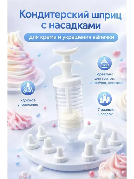 Ledicia кондитерский шприц с насадками