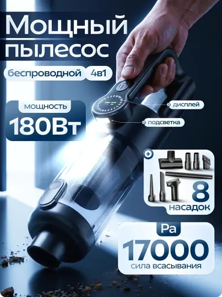 StarWind Пылесос для автомобиля беспроводной мощный воздуходувка