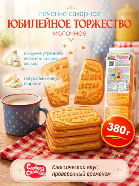 Сладкая слобода Печенье для детского питания Юбилейное Молочное 380гр
