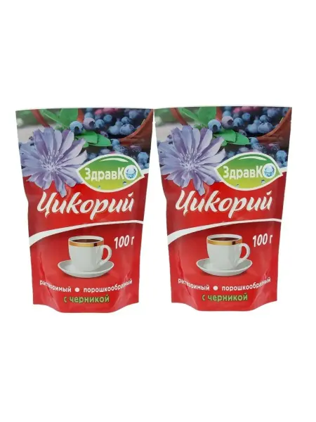 ЗдравКО Цикорий растворимый черника, 100 гр, 2 шт