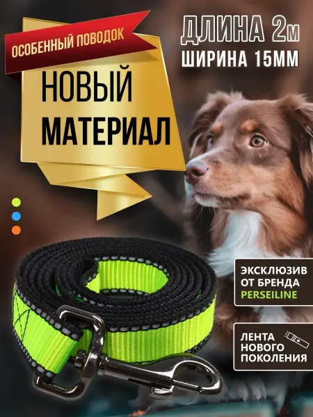 RICH BREED Поводок 2 м светоотражающий ширина 15 мм нейлоновый