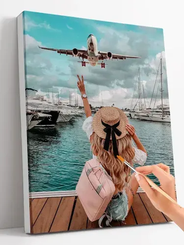 Картина по номерам 40x50 "Самолет"