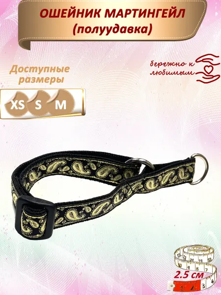 ByProxy "Чёрное золото". Ошейник в стиле мартингейл