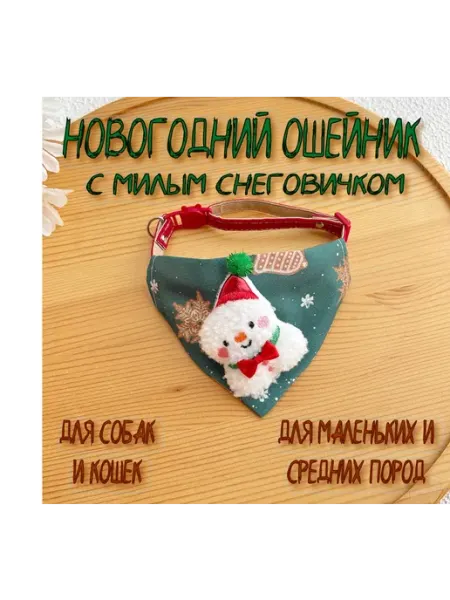 Dream Team Новогодний ошейник с платочком