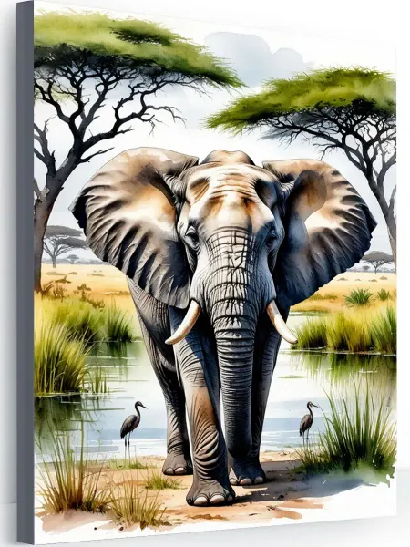 Art-Hobby-Market Картина на стену для интерьера африканский слон 40x50
