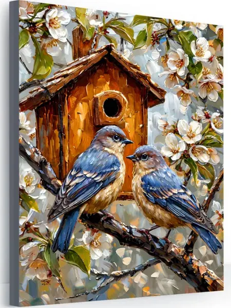 Art-Hobby-Market Картина на стену для интерьера птичий дом 40x50