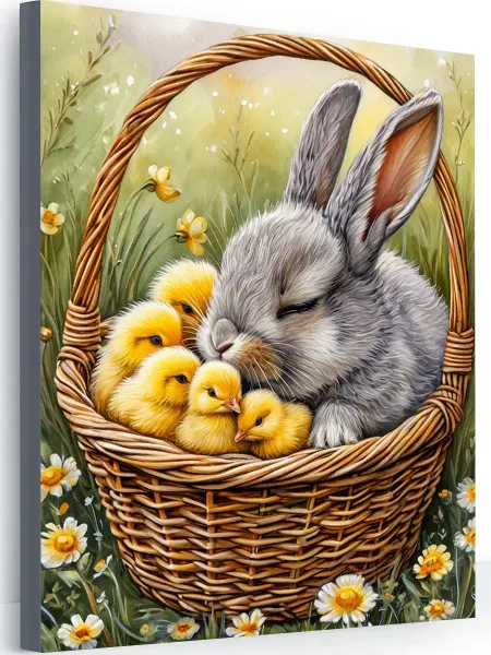 Art-Hobby-Market Картина на стену для интерьера заяц и утята 40x50