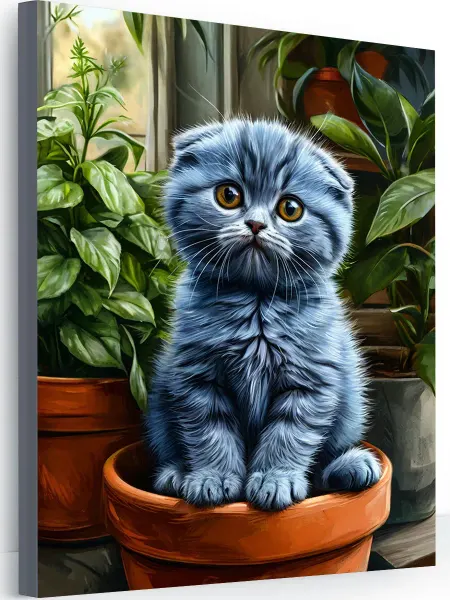 Art-Hobby-Market Картина на стену для интерьера котенок и утка 40x50