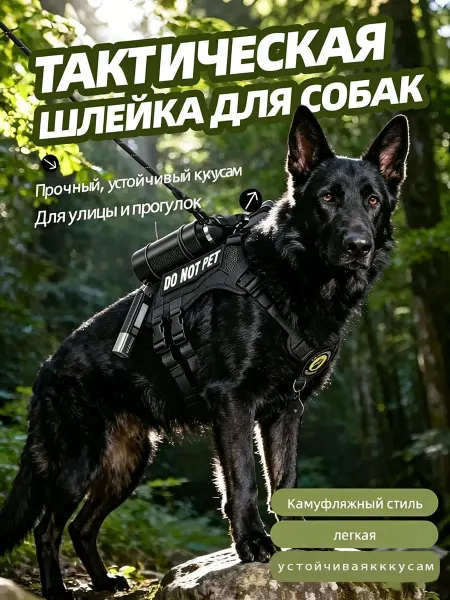 Тактическая жилетка для собак, дышащая, с системой MOLLE, ре…