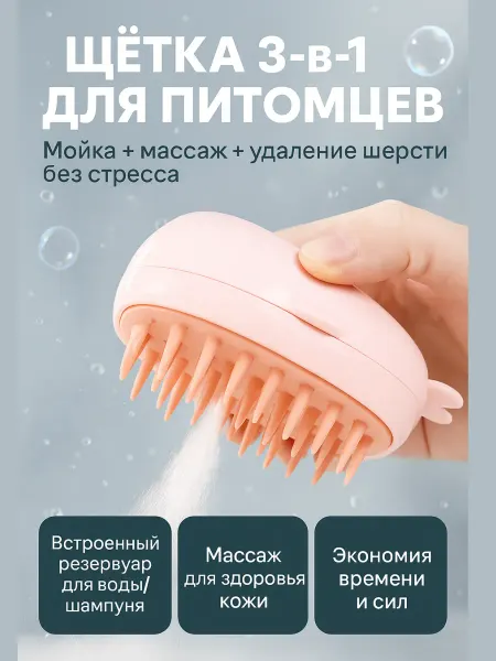 TRIQUETRA Щетка от шерсти для кошек и собак паровая