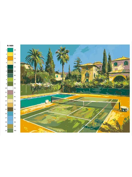 Brushes-Paints Картина по номерам R989"Теннисный корт"40x50