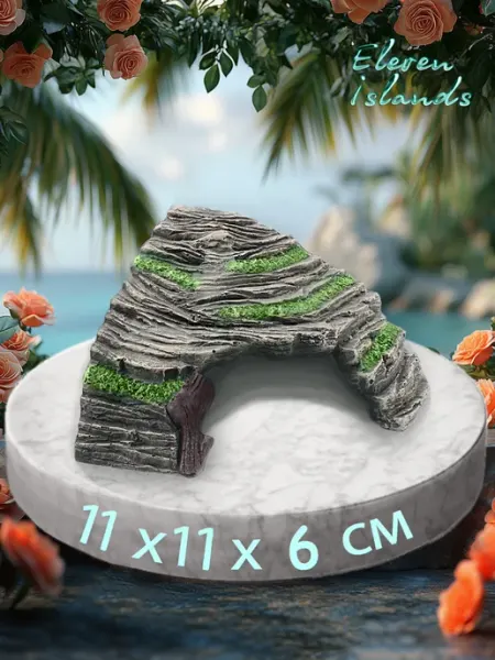 Eleven Islands Угловое укрытие 11х6 см для рептилий или аквариумных рыбок