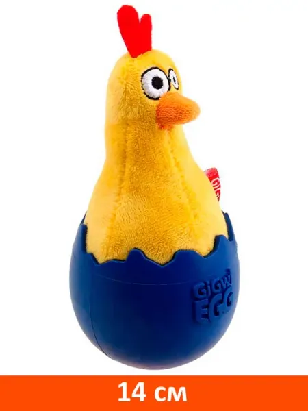 Gigwi Игрушка Egg цыпленок неваляшка для собак с пищалкой 14 см