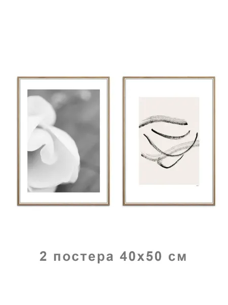 Onllyart Постер Розовая весна ч б 40x50