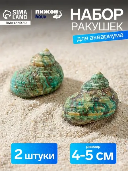 Пижон Аква Декоративные ракушки для аквариумов 4-5 см, 2 шт