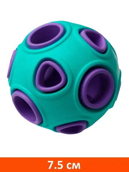 HomePet Игрушка Мяч для собак каучук бирюзово фиолетовый 7,5 см