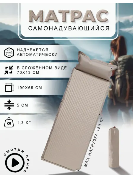 MARKBOSS Самонадувающийся матрас коврик туристический 5 см