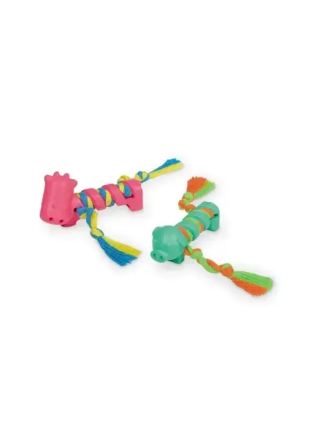 NOBBY Игрушка для собак Звери с веревкой 9 см