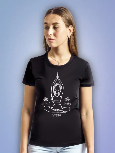 Aika "Яркость и стиль в спорте" Футболка "Йога" - "mind body Yoga"
