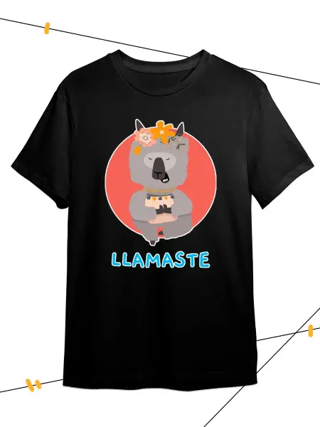 Каждому Своё Exclusive Футболка Лламасте Медитирующая Лама Лама Йога Юмор