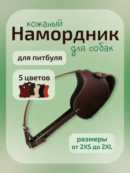 Kagora намордник для питбуля, средних и крупных собак кожаный