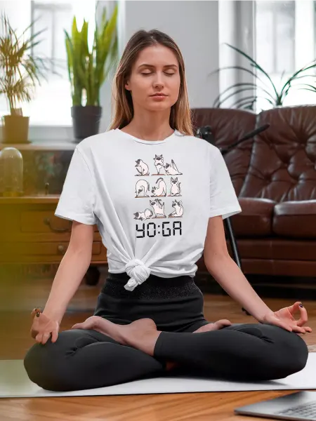 Каждому Своё Sport Футболка Йога Медитация Коты Минимализм Спорт Унисекс