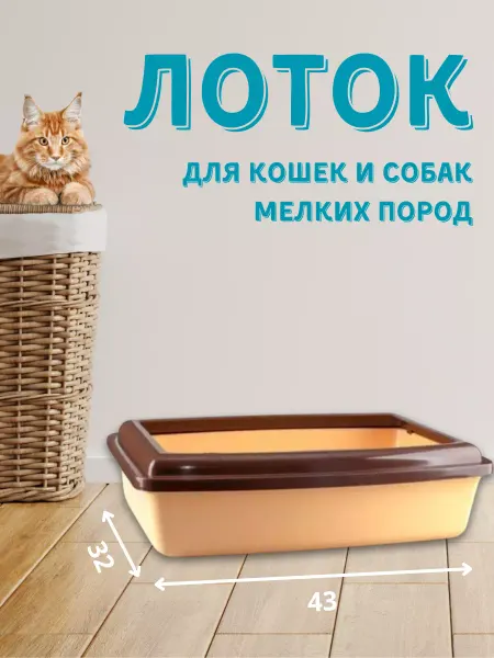 Вака Лоток - туалет для кошек большой с бортами