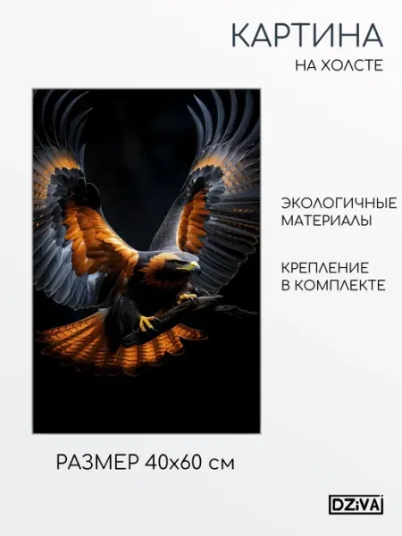 DZiVA Картина на холсте Орел 40x60 см
