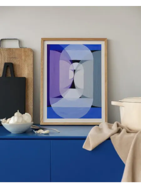 Onllyart Постер 40x60 Йозеф Шиллингер синее серое фиолетовое колесо