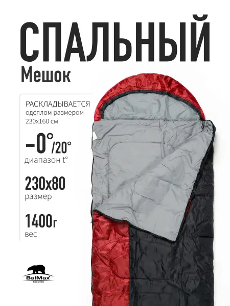 ALASKA Спальный мешок туристический кемпинг до 0 C правый
