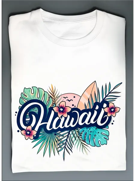 GreenGray S Футболка гавайский стиль aloha hawaii летняя сёрфинг