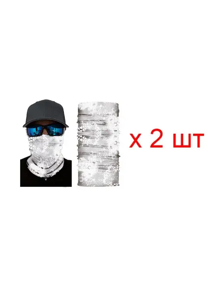Happy Pirate Бандана труба (бафф) "Белые узоры", 2 шт