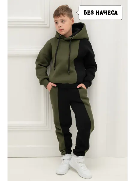 Amato Bambino Спортивный костюм для мальчика хаки без начеса