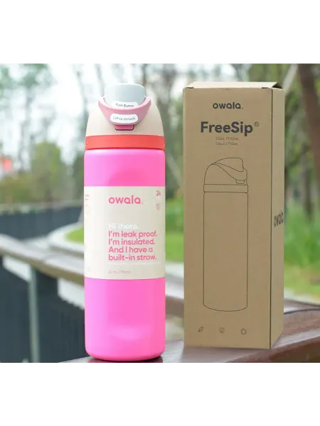 OWALA Спортивная бутылка FreeSip, розовая, 710мл