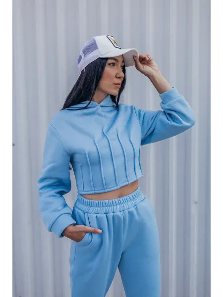 LUME Спортивный костюм утепленный с начесом, худи корсет