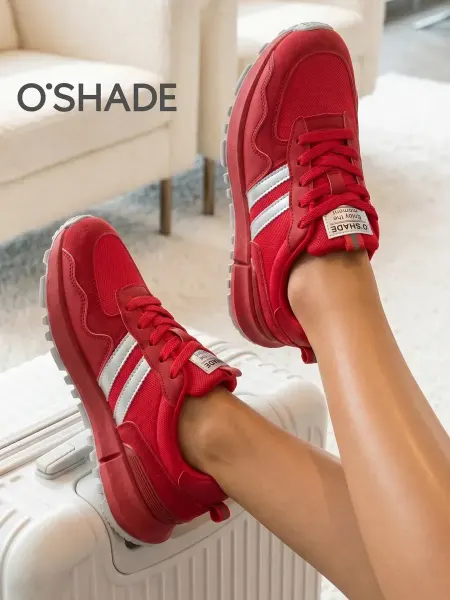 O`SHADE Красные кроссовки женские дышащие