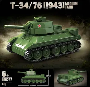 Пластиковый конструктор военная техника "Танк Т-34" 415 деталей